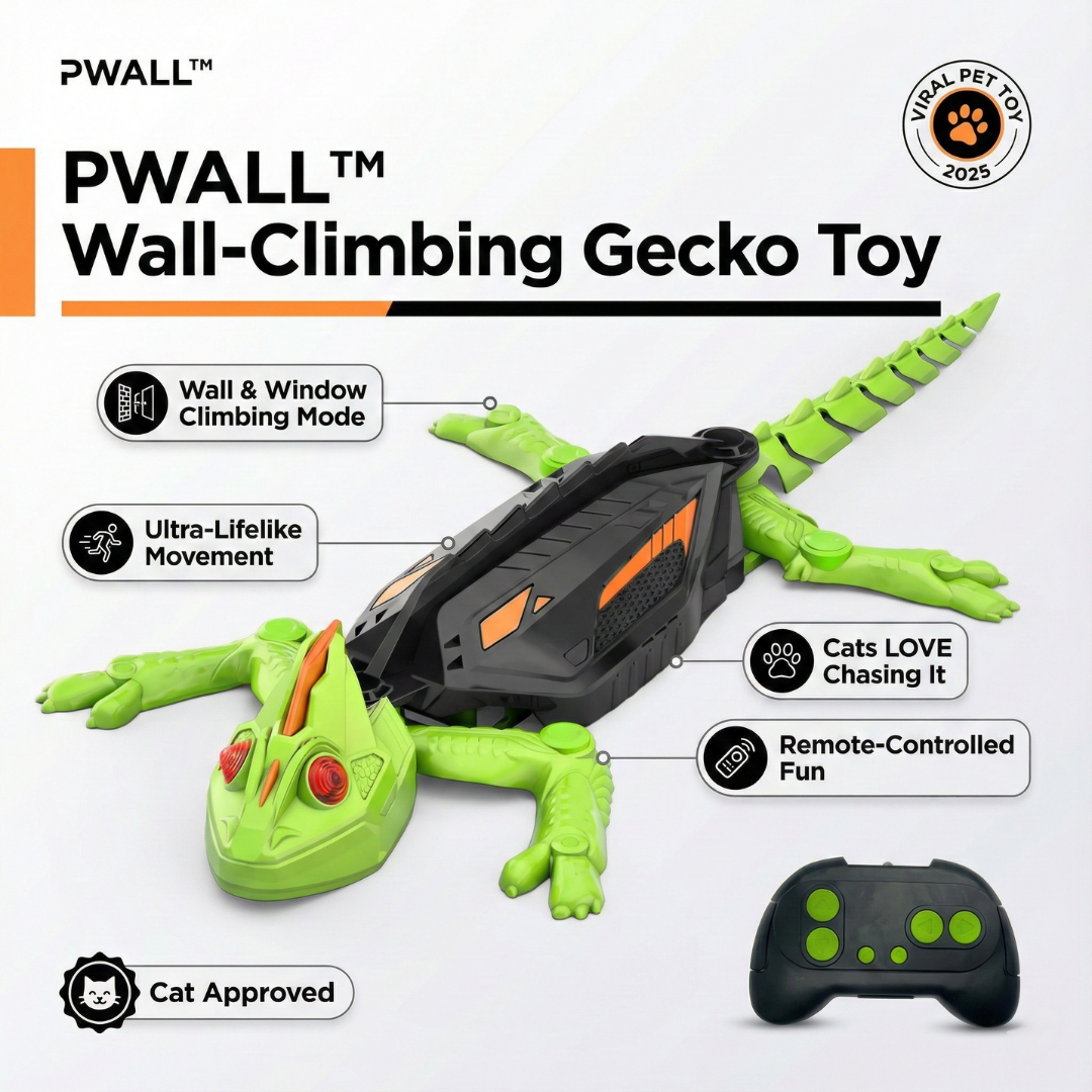 PWALL™ Gecko Chaser – Wall-Climbing Pet & Kids Toy